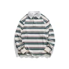 shibuyaelement Japanese streetwear brand men's striped lapel sweatshirt couple versatile casual sweatshirt jacket Item Picture